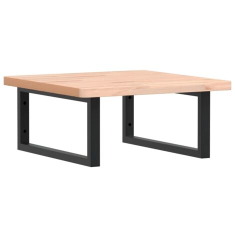 Étagères de rangement，Étagère de vasque murale acier et bois massif de hêtre CFW95928