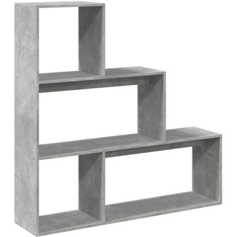 Étagères de rangement，Étagère séparatrice de pièce 3 niveaux gris béton 123x29x123 cm CFW82124