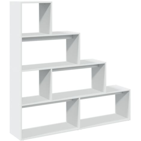 Étagères de rangement，Étagère séparatrice de pièce à 4 niveaux blanc 143,5x29x143,5cm CFW29323