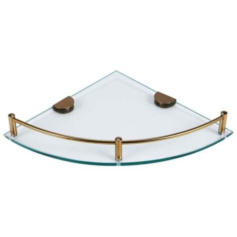 ÉTagèRes de Salle Bain, éTagèRe D'Angle en Verre Bain FixéE au Mur, Trempé pour Ranger le Gel Douche/Savon-B