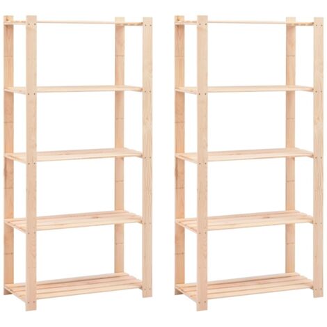 Étagères de stockage 5 niveaux 2 pcs 80x38x170 cm Pin 250 kg vidaXL