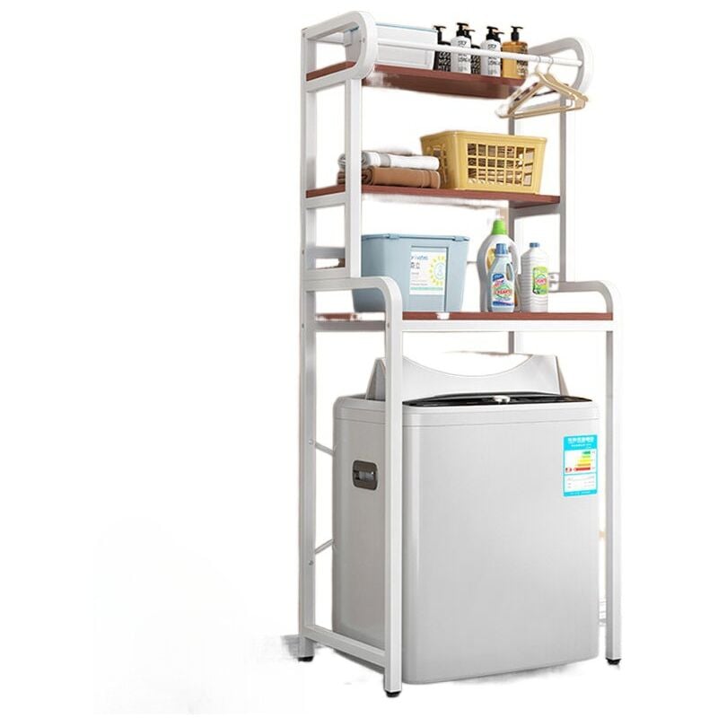Etagères dessus de machine à laver blanche Rangement buanderie 3 niveaux h 204 x l 70 x p 60 cm Etagère buanderie - Livraison gratuite