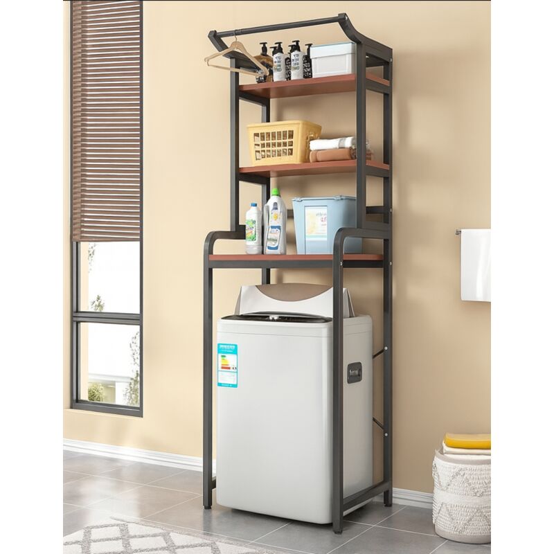 Etagères dessus de machine à laver noire Rangement buanderie 3 niveaux H 204 x L 70 x P 60 cm Etagère buanderie - Livraison gratuite