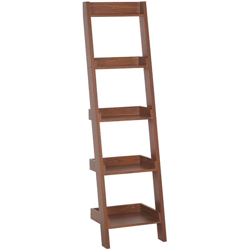 Echelle Bois Foncé 5 Niveaux en MDF Finition Mate 169 cm Look Naturel Mobile Duo