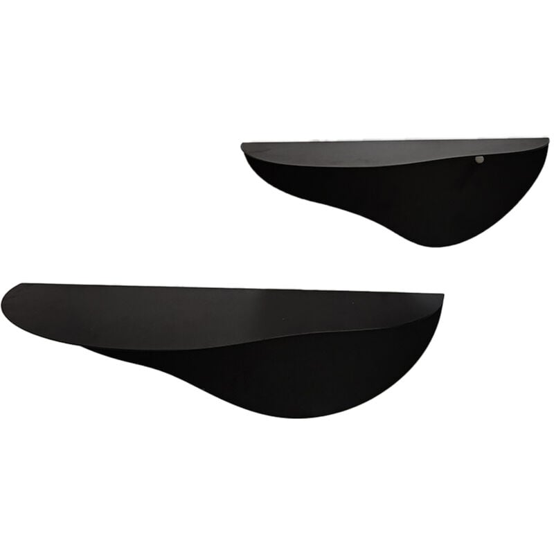 Aubry Gaspard - tagères en métal noir (lot de 2)