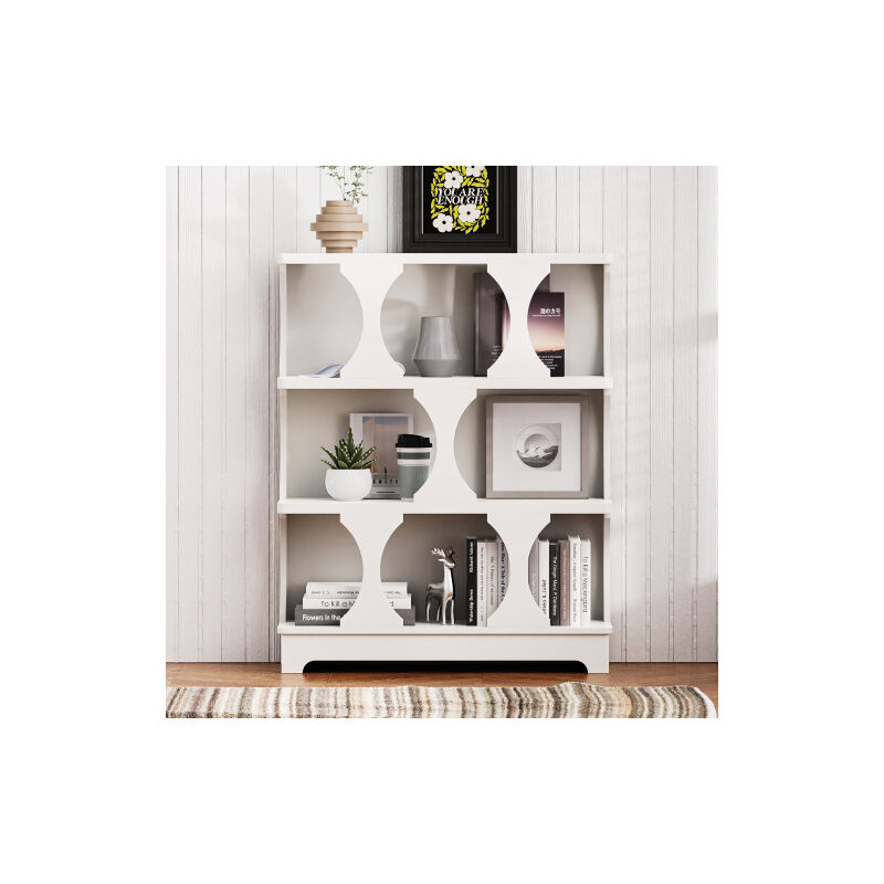 Étagères, étagères avec supports, étagères avec Design creux – étagères de rangement modernes et peu encombrantes, dimensions: b80 / W30 / h100, blanc