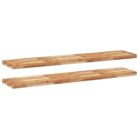 Étagères flottantes 2 pcs 160x30x4 cm acacia massif à l'huile