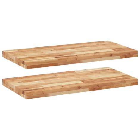 Étagères flottantes 2 pcs 80x40x4 cm acacia massif à l'huile