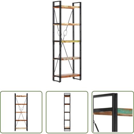 Étagères industrielles -  Bibliothèque 5 niveaux 60x30x180 cm Bois solide de récupération