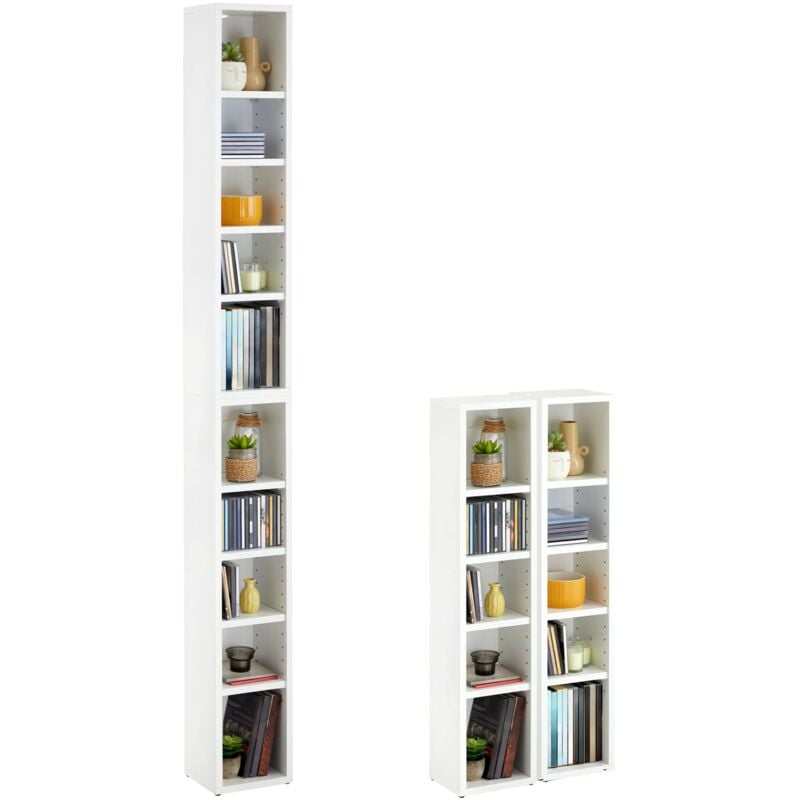 Idimex - Etagères modulables musique pour cd et dvd, en mélaminé blanc mat