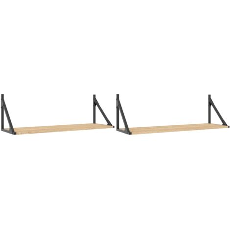 Étagères murale  Étagère flottantes 2 pièces Chêne Sonoma 80x25x25,5 cm Bois d'ingénierie