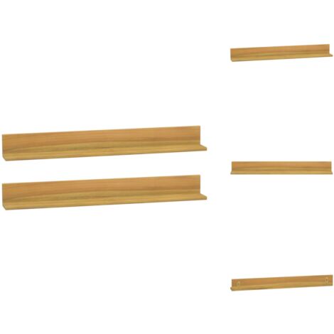 Étagères murales 2 pcs 90x10x10 cm Bois de teck massif - Etagere Murale - Etageres Murales - Rangement Mural - Decoration Murale - Bois De Teck