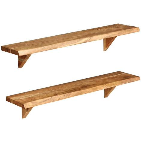 Étagères murales 2 pcs 90x20x16 Bois d'acacia massif