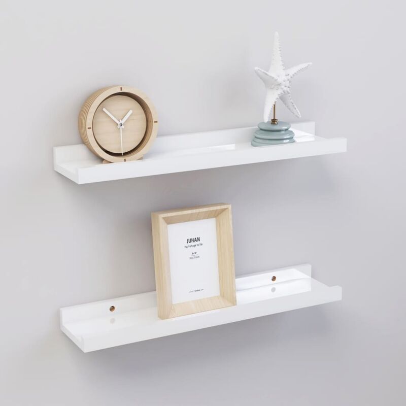 Vidaxl - tagères murales 2 pcs Blanc brillant 40x9x3 cm