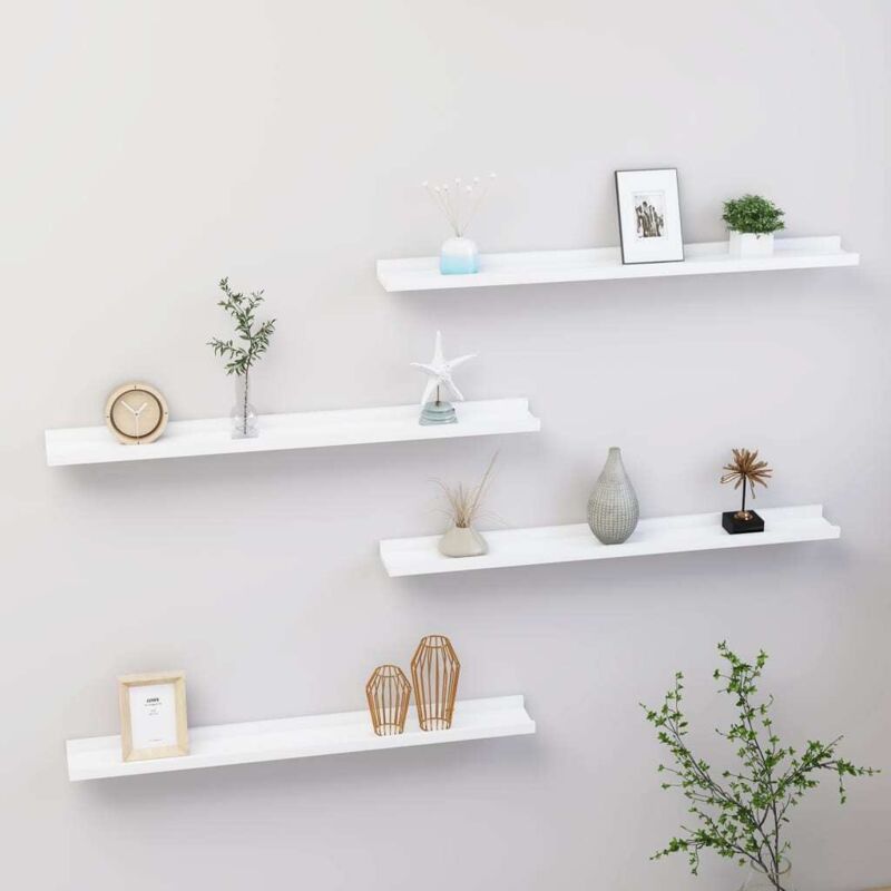 Vidaxl - tagères murales 4 pcs Blanc 80x9x3 cm