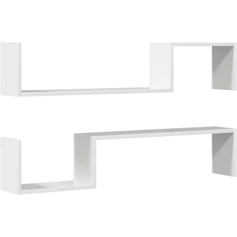 Vidaxl - tagères murales 2 pcs blanc brillant bois d'ingénierie