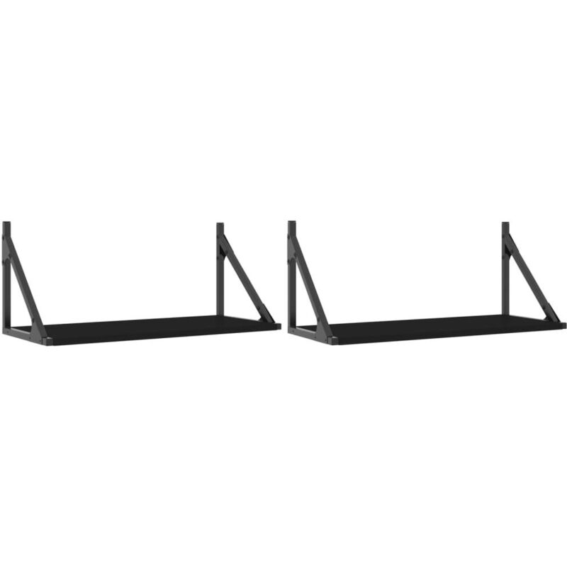 Vidaxl - tagères murales 2 pcs noir 60x25x25,5 cm bois d'ingénierie