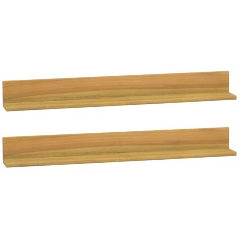 Étagères murales 2 pcs-Étagère flottante-Étagère de rangement suspendue 90x10x10 cm Bois de teck massif 754989