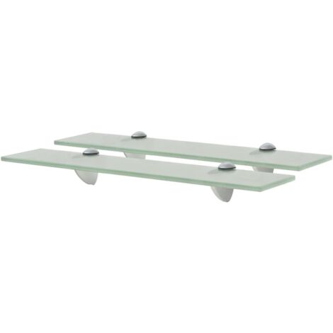 Étagères murales 2 pcs-Étagère flottante-Étagère de rangement suspendue Verre 50 x 10 cm 8 mm 337551
