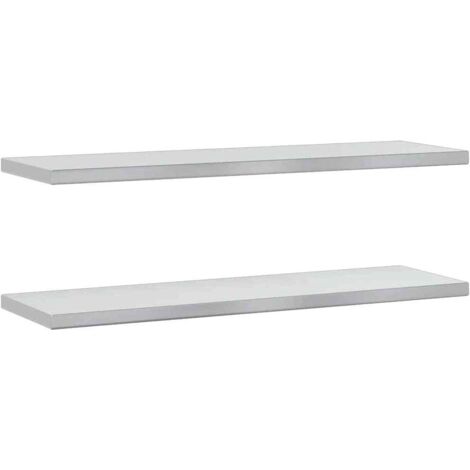 Étagères murales 2 pcs  Étagères flottantes 100x30x3 cm argenté acier inoxydable