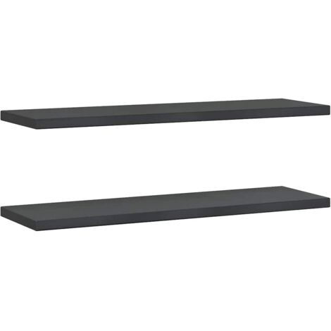 Étagères murales 2 pcs  Étagères flottantes 100x30x3 cm noir acier inoxydable