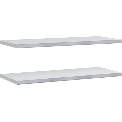 Étagères murales 2 pcs  Étagères flottantes 100x40x3 cm argenté acier inoxydable