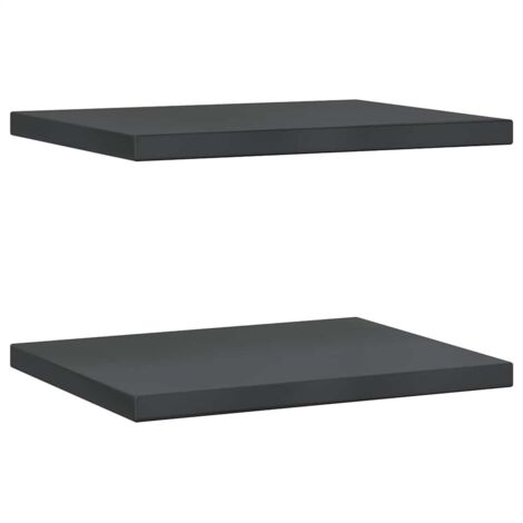 Étagères murales 2 pcs Étagères flottantes 50x40x3 cm noir acier inoxydable
