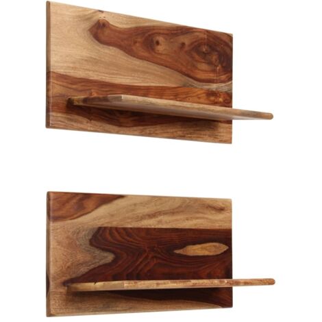 Étagères murales 2 pcs Étagères flottantes 58 x 26 x 20 cm Bois massif