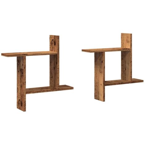Étagères murales 2 pcs Étagères flottantes vieux bois 50x12x50 cm bois d'ingénierie