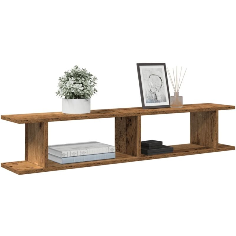 Vidaxl - tagères murales 2 pcs vieux bois 105x18x20cm bois d'ingénierie