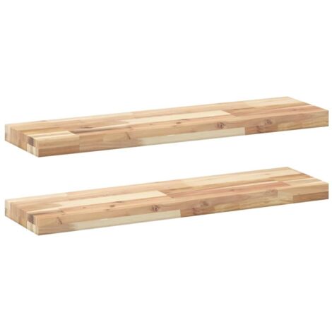 Étagères murales 2 pcs，Étagère flottante 100x20x4 cm acacia massif non traité CFW18377