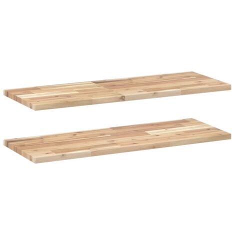 Étagères murales 2 pcs，Étagère flottante 100x30x2 cm acacia massif non traité CFW94943