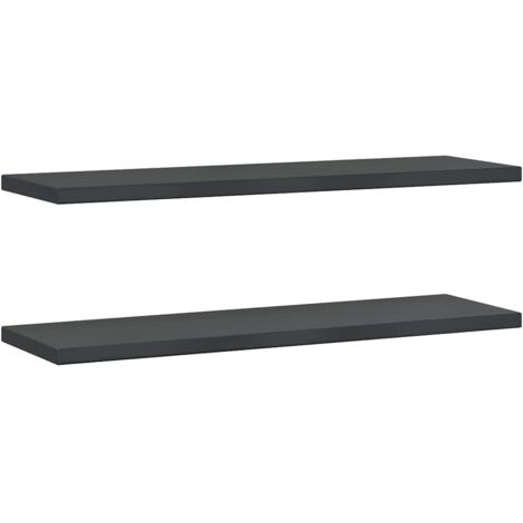 Étagères murales 2 pcs，Étagère flottante 100x30x3 cm noir acier inoxydable CFW93424