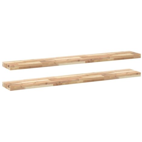 Étagères murales 2 pcs，Étagère flottante 120x20x4 cm acacia massif non traité CFW80234