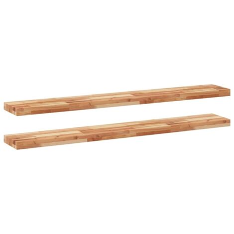 Étagères murales 2 pcs，Étagère flottante 140x20x4 cm acacia massif à l'huile CFW49628