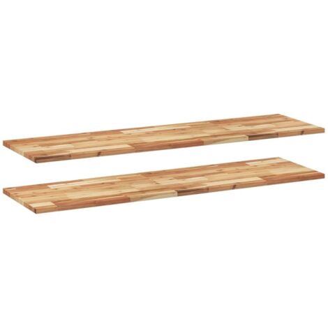 Étagères murales 2 pcs，Étagère flottante 140x40x2 cm acacia massif à l'huile CFW38782