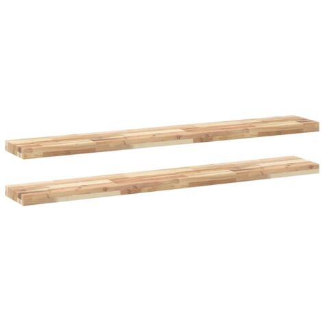Étagères murales 2 pcs,Étagère flottante 160x20x4 cm acacia massif non traité CFW86819