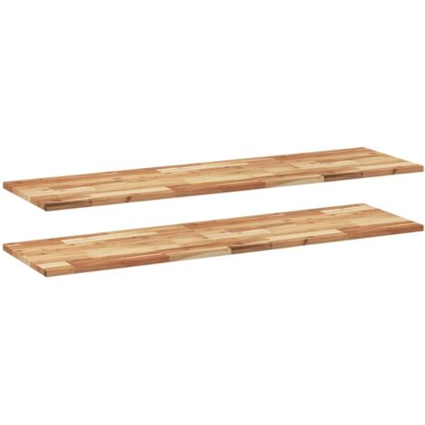 Étagères murales 2 pcs，Étagère flottante 160x40x2 cm acacia massif à l'huile CFW83857