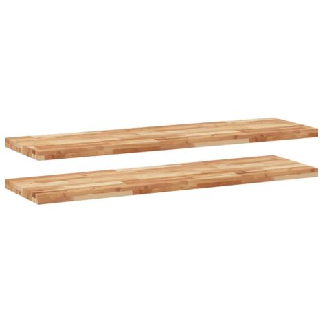 Étagères murales 2 pcs，Étagère flottante 160x40x4 cm acacia massif à l'huile CFW10750