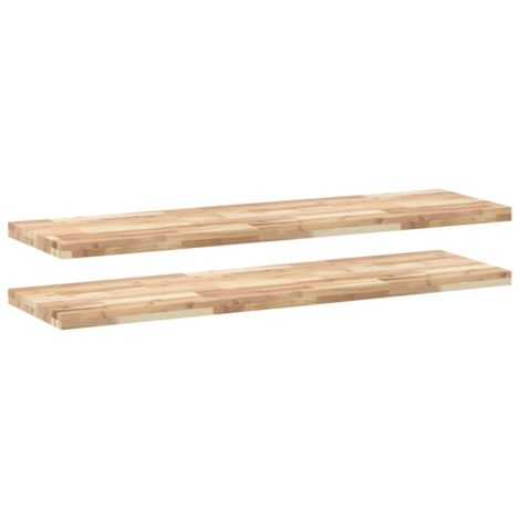 Étagères murales 2 pcs,Étagère flottante 160x40x4 cm acacia massif non traité CFW23914