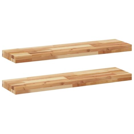 Étagères murales 2 pcs，Étagère flottante 80x20x4 cm acacia massif à l'huile CFW39373