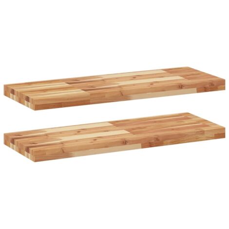 Étagères murales 2 pcs，Étagère flottante 80x30x4 cm acacia massif à l'huile CFW83811