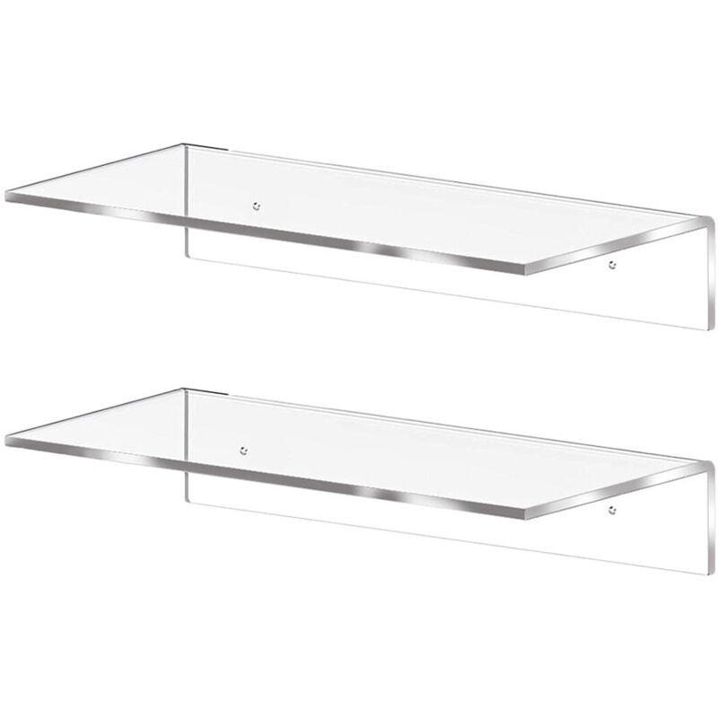 Tagères murales 2 pièces Étagères flottantes Étagères murales Étagère murale en plastique Étagères murales de salle de bain