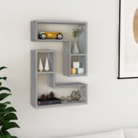 Étagères murales 2pcs Sonoma gris 50x15x50 Bois d’ingénierie