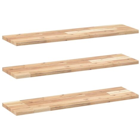 Étagères murales 3 pcs，Étagère flottante 100x20x2 cm acacia massif non traité CFW27068