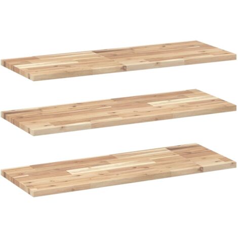Étagères murales 3 pcs，Étagère flottante 100x30x2 cm acacia massif non traité CFW46919