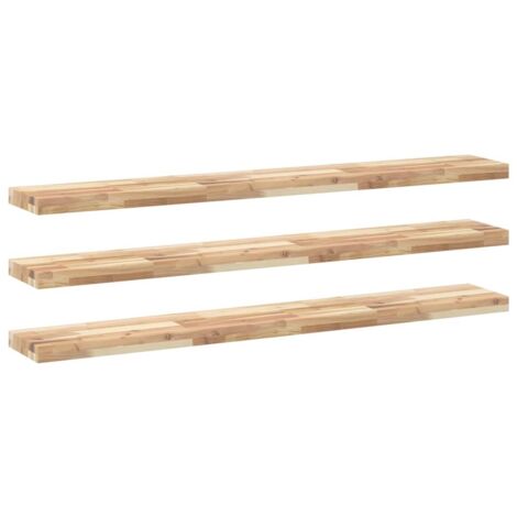 Étagères murales 3 pcs，Étagère flottante 120x20x4 cm acacia massif non traité CFW65354