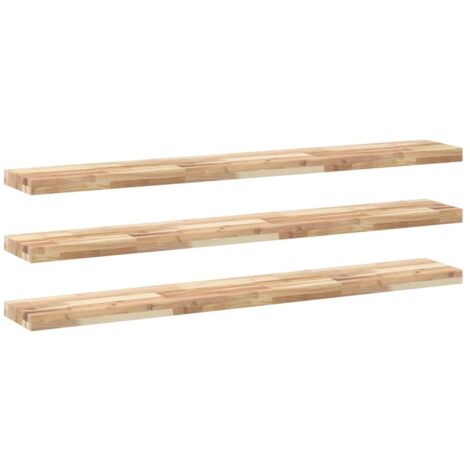 Étagères murales 3 pcs,Étagère flottante 160x20x4 cm acacia massif non traité CFW14653