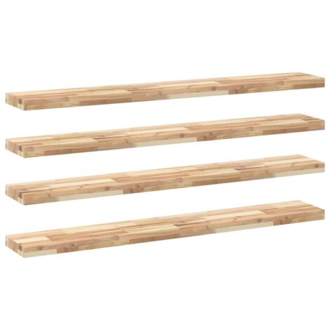 Étagères murales 4 pcs,Étagère flottante 160x20x4 cm acacia massif non traité CFW51671