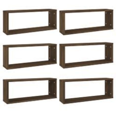 Étagères murales cube 6 pcs Chêne marron Bois d’ingénierie
